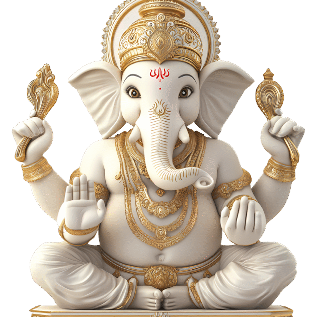 White and Golden Statue